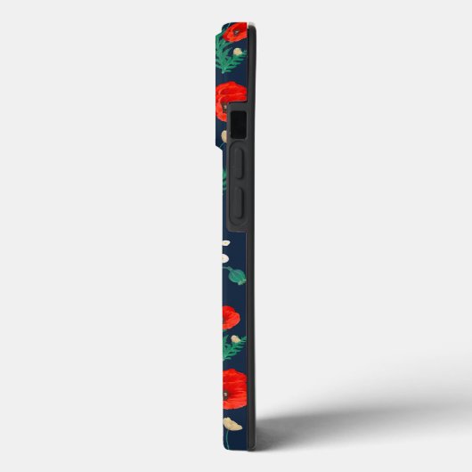 Red Poppy Floral Design Hoesje-Mate iPhone Case (Achterkant / Links)