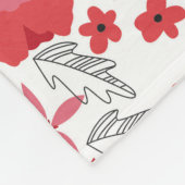 Red Poppy Floral Fleece deken (Hoek)