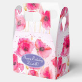 Red Poppy Floral Flower Tea Party Cake Favour Box Bedankdoosjes (Geopend)