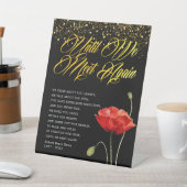 Red Poppy Floral Funeral Poem Reclamebord Met Voetstuk (Insitu)