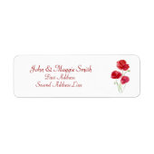Red Poppy Floral - Natuur - Adres Label (Voorkant)