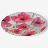 Red Poppy floral Pattern Party Bord (Gekanteld)