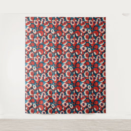 Red Poppy Floral Wandkleed