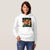 Red Poppy floral Waterverf Art Flower Pattern Hoodie (Voorkant volledig)