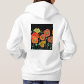 Red Poppy floral Waterverf Art Flower Pattern Hoodie (Achterkant)
