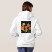 Red Poppy floral Waterverf Art Flower Pattern Hoodie (Achterkant volledig)