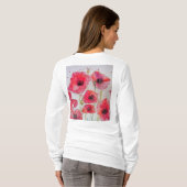 Red Poppy floral Waterverf Art Flower Pattern T-shirt (Achterkant volledig)