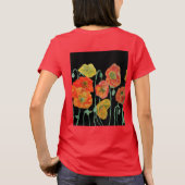 Red Poppy floral Waterverf Art Flower Pattern T-shirt (Achterkant)
