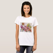 Red Poppy floral Waterverf Art Flower Pattern T-shirt (Voorkant volledig)