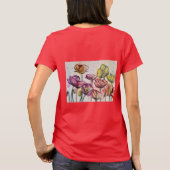 Red Poppy floral Waterverf Art Flower Pattern T-shirt (Achterkant)