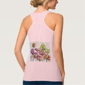Red Poppy floral Waterverf Art Flower Pattern Tanktop (Achterkant)