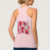Red Poppy floral Waterverf Art Flower Pattern Tanktop (Achterkant)