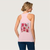 Red Poppy floral Waterverf Art Flower Pattern Tanktop (Volledige Achterkant)