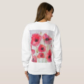 Red Poppy floral Waterverf Art Flower Pattern Trui (Achterkant volledig)