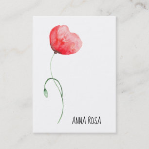 *~* Red Poppy Floral Wedding Event Planner Simple Visitekaartje