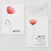 *~* Red Poppy Floral Wedding Event Planner Simple Visitekaartje (Voorkant / Achterkant)