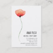 *~* Red Poppy Floral Wedding Event Planner Simple Visitekaartje (Achterkant)