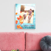 Red Poppy Floral Wedding Photo Keepomwille Canvas Afdruk (Insitu (Woonkamer))