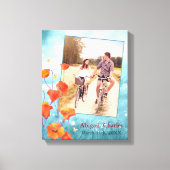 Red Poppy Floral Wedding Photo Keepomwille Canvas Afdruk (Voorkant)