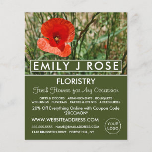 Red Poppy, Floristry Adverteren Flyer