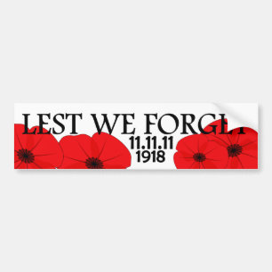 Red Poppy Flower Herdenking Design Bumpersticker