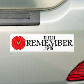 Red Poppy Flower Herdenking Design Bumpersticker (Op auto)