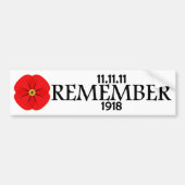 Red Poppy Flower Herdenking Design Bumpersticker (Voorkant)