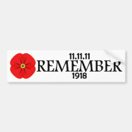 Red Poppy Flower Herdenking Design Bumpersticker