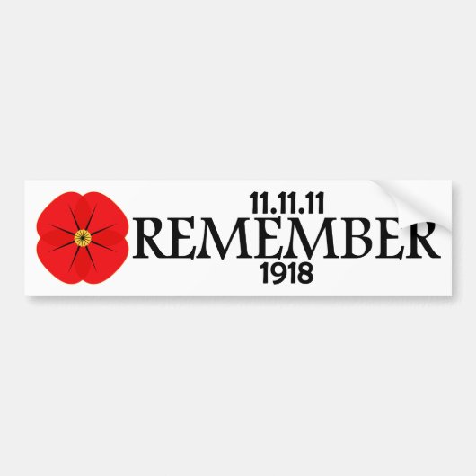 Red Poppy Flower Herdenking Design Bumpersticker (Voorkant)