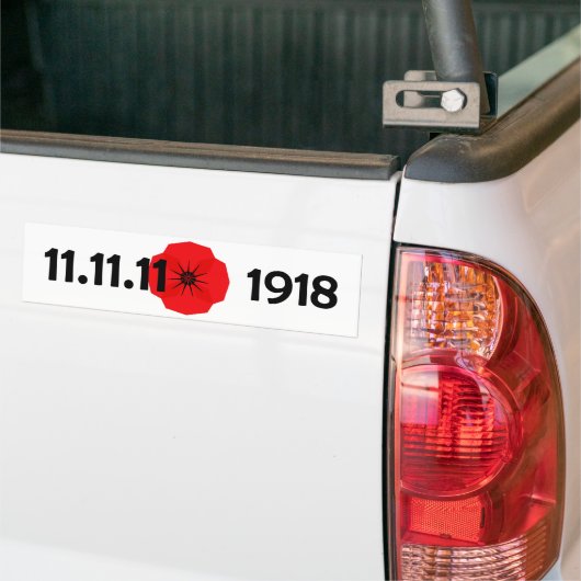 Red Poppy Flower Herdenking Design Bumpersticker (Op Truck)