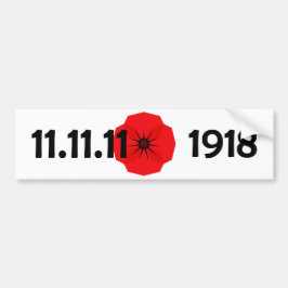 Red Poppy Flower Herdenking Design Bumpersticker
