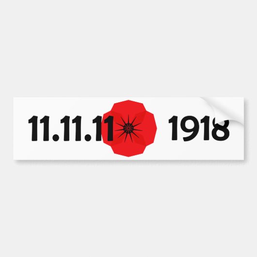 Red Poppy Flower Herdenking Design Bumpersticker (Voorkant)