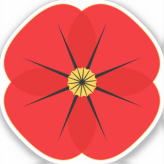 Red Poppy Flower Herdenking Design Sticker
