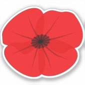 Red Poppy Flower Herdenking Design Sticker (Voorkant)