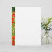 Red Poppy Flower Letterhead Custom Poppies (Staand voorkant)