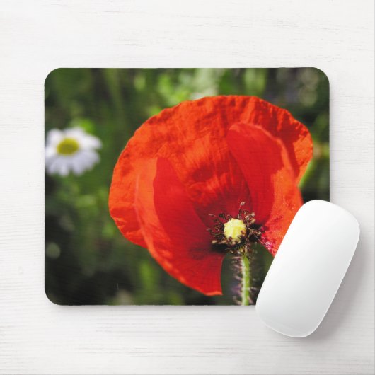 Red Poppy Flower Mousepad Muismat (Met muis)