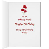 Red Poppy Flower No Ordinary Vriend Birthday (Binnen (Rechts))