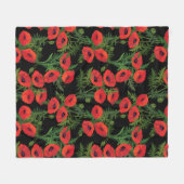 Red Poppy Flower Pattern Fleece Deken (Voorkant (Horizontaal))