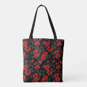 Red Poppy Flower Pattern Tote Bag (Achterkant)