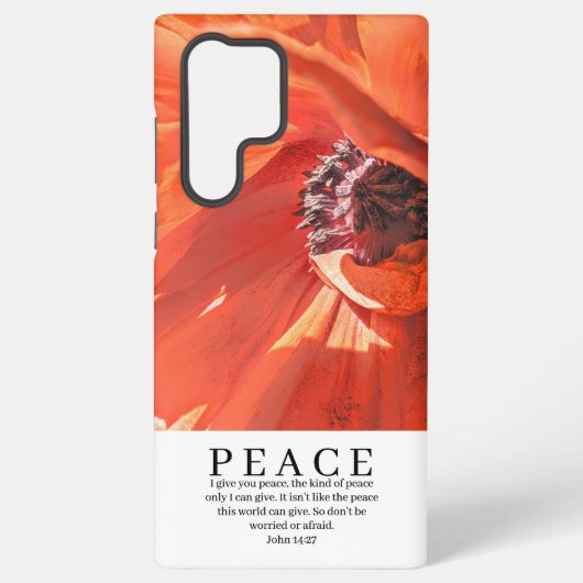 Red Poppy Flower Peace Scripture Christelijk Samsung Galaxy Hoesje (Achterkant)