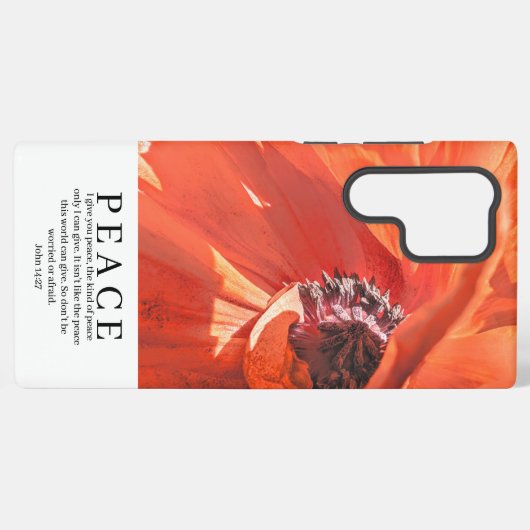 Red Poppy Flower Peace Scripture Christelijk Samsung Galaxy Hoesje (Achterkant horizontaal)