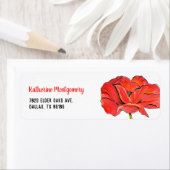 Red Poppy Flower Persoonlijke naam retouradres Etiket (Insitu)