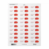 Red Poppy Flower Persoonlijke naam retouradres Etiket (Full Sheet)