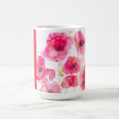 Red Poppy Flower Watercolor Womans Name Koffiemok (Center)