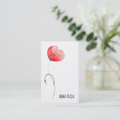 *~* Red Poppy Flower Wedding Event Planner Simple Visitekaartje (Staand voorkant)