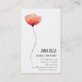 *~* Red Poppy Flower Wedding Event Planner Simple Visitekaartje (Achterkant)