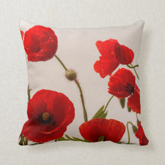 Red Poppy Flowers Abstract artistiek modern Kussen