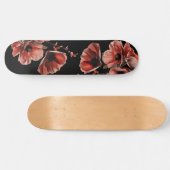 Red Poppy Flowers Black Persoonlijk Skateboard (Horizontaal)