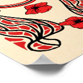 Red Poppy Flowers Butterfly Abstract Dreaming Poster (Hoek)