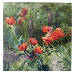 Red Poppy Flowers (door Mildred Anne Butler) Tegeltje